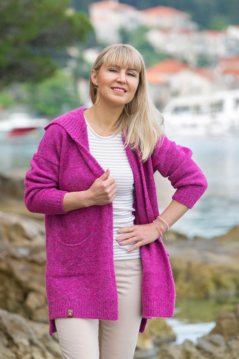 Kardigan Hoodie - Fuksja – Studioborycka