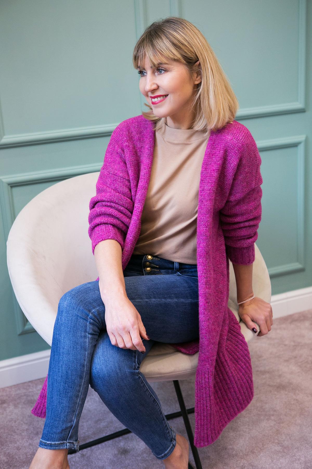 Kardigan Andrea - Fuksja – Studioborycka