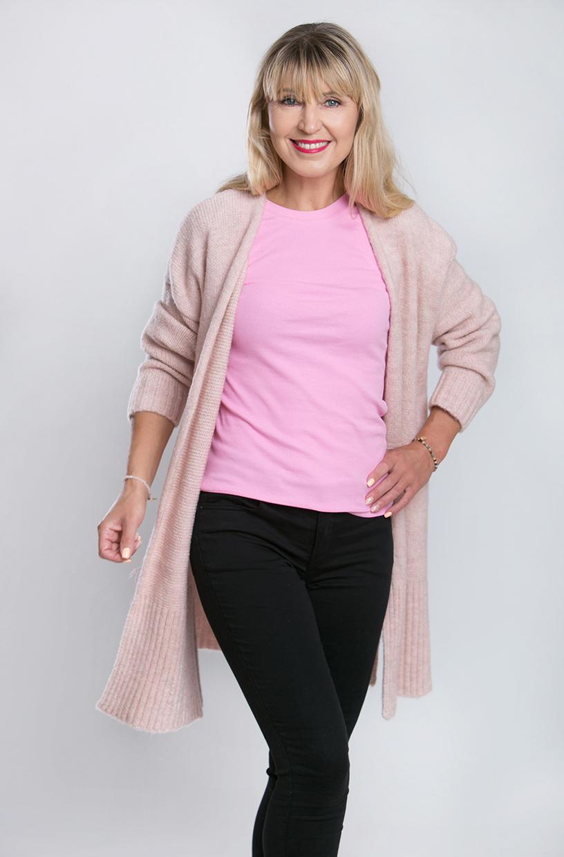 Kardigan Andrea - Pudrowy róż – Studioborycka