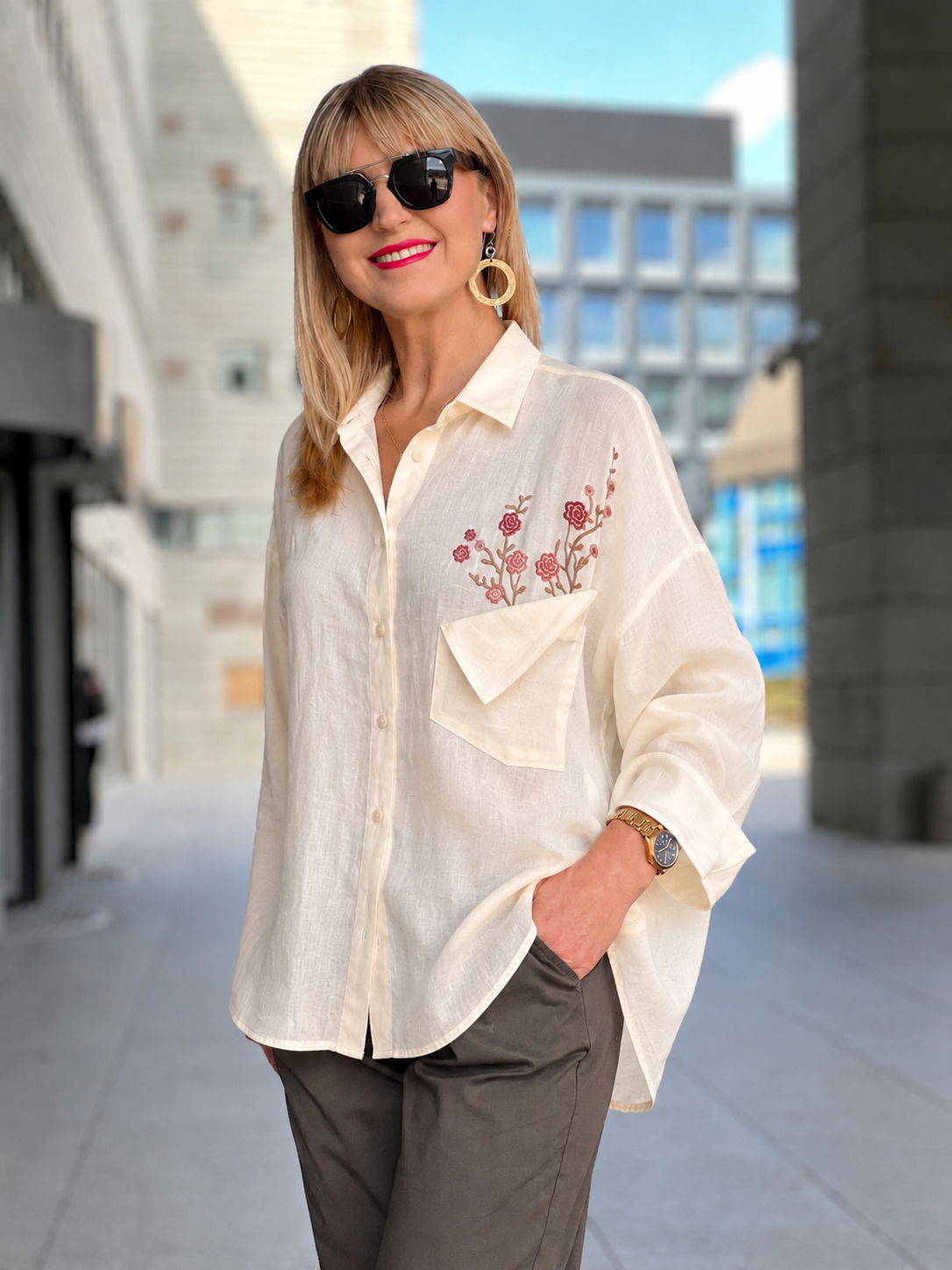 Koszula Fiore - kremowa – Studioborycka